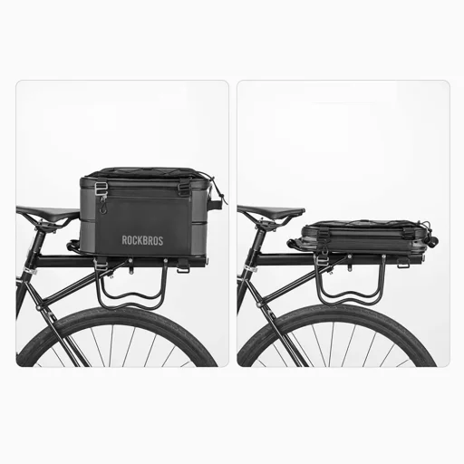 Rockbros A30 ROAD TO SKY skladacia cyklistická taška na nosič 15 – 30 l čierna - 2