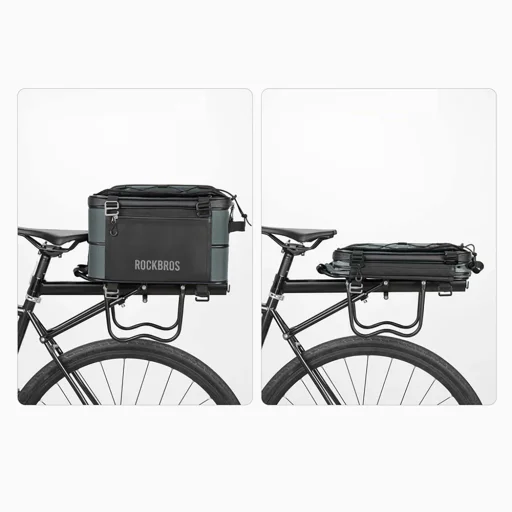 Rockbros A30 ROAD TO SKY skladacia taška na nosič bicykla 15–30 l, sivá - 2
