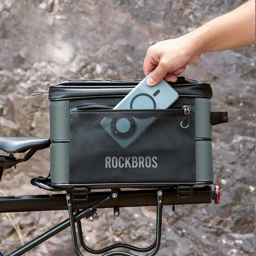 Rockbros A30 ROAD TO SKY skladacia taška na nosič bicykla 15–30 l, sivá - 4