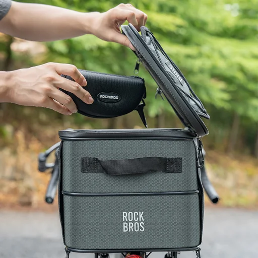 Rockbros A30 ROAD TO SKY skladacia taška na nosič bicykla 15–30 l, sivá - 7