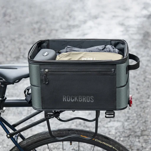 Rockbros A30 ROAD TO SKY skladacia taška na nosič bicykla 15–30 l, sivá - 8