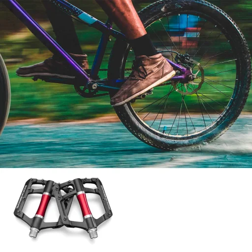 Rockbros 2020-12CBK čierne hliníkové platformové pedále na bicykel - 7
