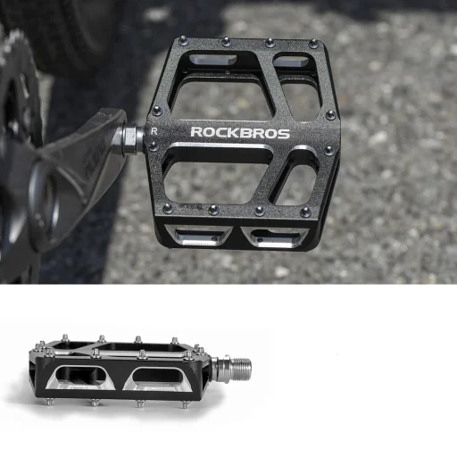 Rockbros K399-BK široké platformové pedále na bicykel, čierne - 5