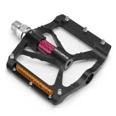 Rockbros K307PT hliníkové reflexné platformové pedále na bicykel – čierne