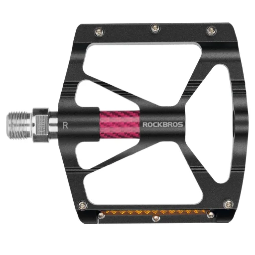 Rockbros K307PT hliníkové reflexné platformové pedále na bicykel – čierne - 2