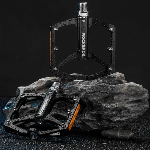Rockbros K371 reflexné hliníkové pedále na bicykel s uzavretými ložiskami, čierne - 7