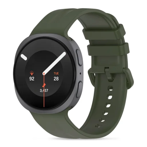 Samsung Galaxy Watch 8 / 9 / Classic (40 / 44 / 46 mm) katonai zöld Tech-Protect Silicone Evo szilikon óraszíj - 1