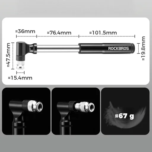 Rockbros JG-PB-11 szerszámkészlet pumpával és gumijavító kanállal, fekete - 3