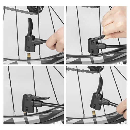 Rockbros 4522L ultraľahká nožná pumpa na bicykel – čierna - 6