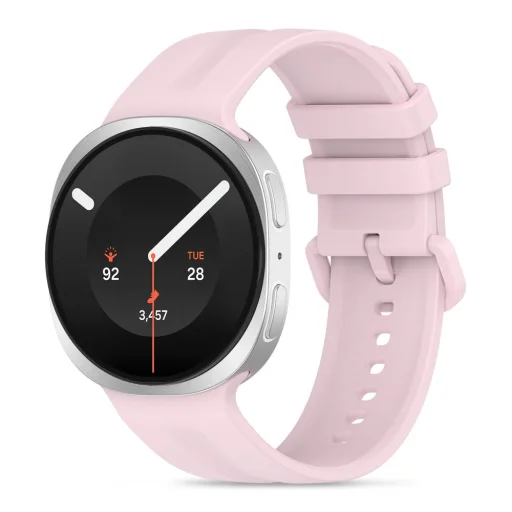 Samsung Galaxy Watch 8 / 9 / Classic (40 / 44 / 46 mm) púdrovo ružový silikónový remienok Tech-Protect Silicone Evo - 1