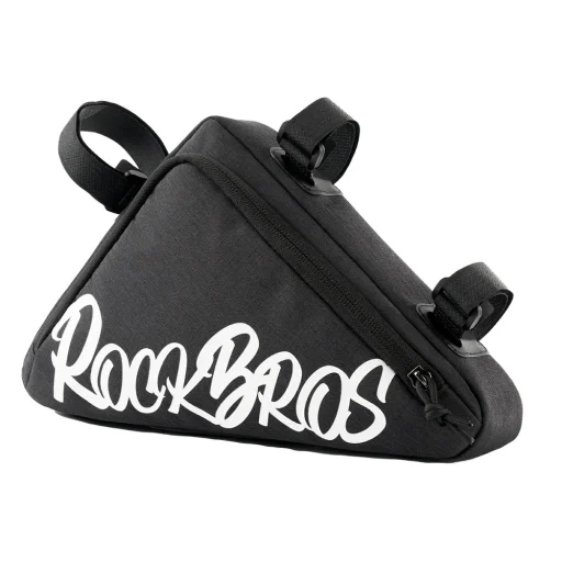 Rockbros G002 Flash Journey 1,4 l háromszög alakú kerékpárváztáska – fekete - 1