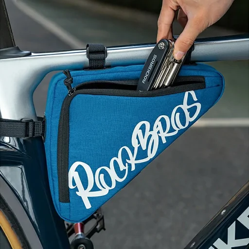 Rockbros G002 Flash Journey trojuholníková taška na rám 1,4 l – modrá - 2