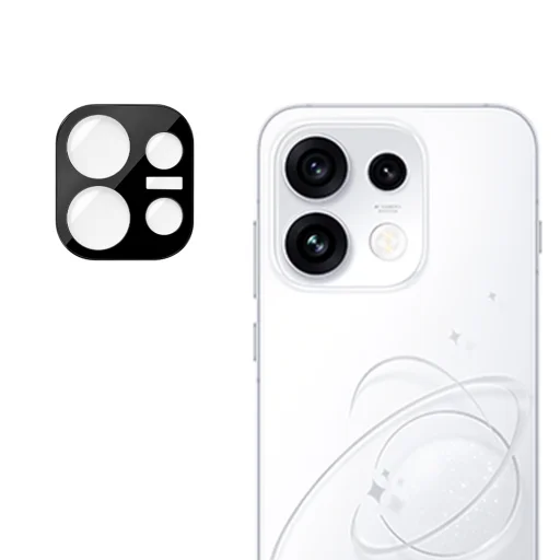 Techsuit Full Camera Glass ochranné sklo na šošovku fotoaparátu pre Oppo Reno16 Pro, čierna sklenená fólia - 1