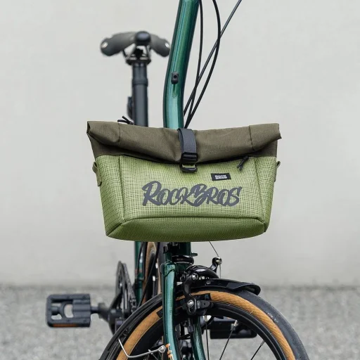 Rockbros W020 cyklistická taška na riadidlá a taška cez rameno – zelená - 2