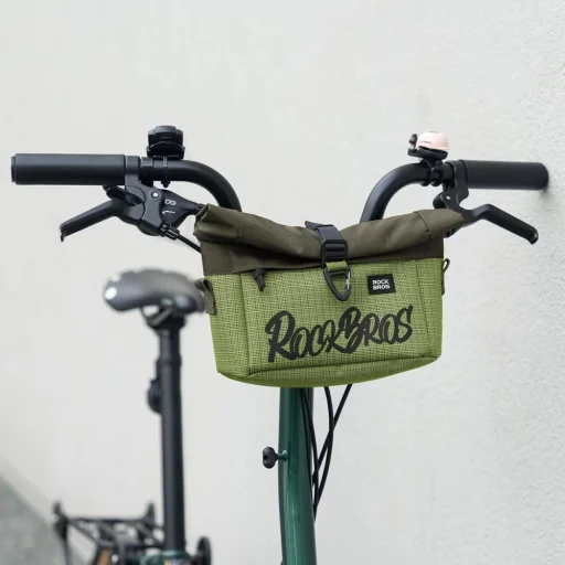 Rockbros W020 cyklistická taška na riadidlá a taška cez rameno – zelená - 3