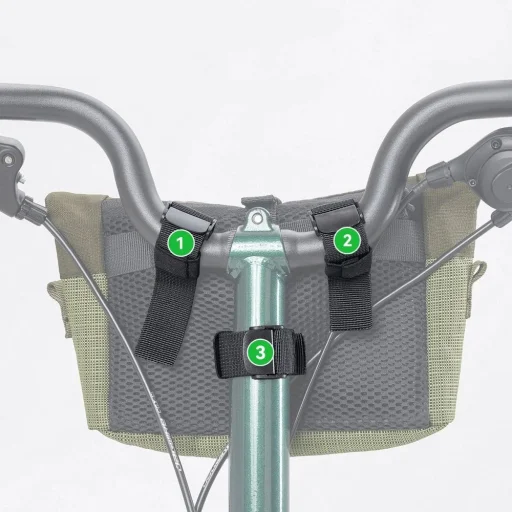 Rockbros W020 cyklistická taška na riadidlá a taška cez rameno – zelená - 5