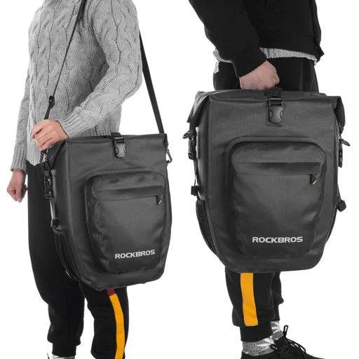 Rockbros AS-001 vodotesná cyklistická taška na nosič 27 l čierna - 7