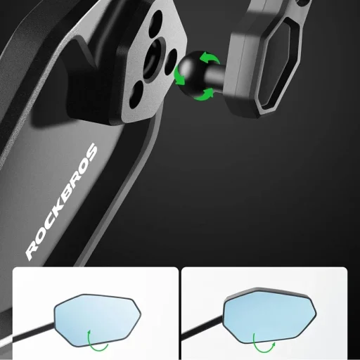 Rockbros F-253W spätné zrkadlo na bicykel proti oslneniu s karbónovým ramenom - pravé - 4