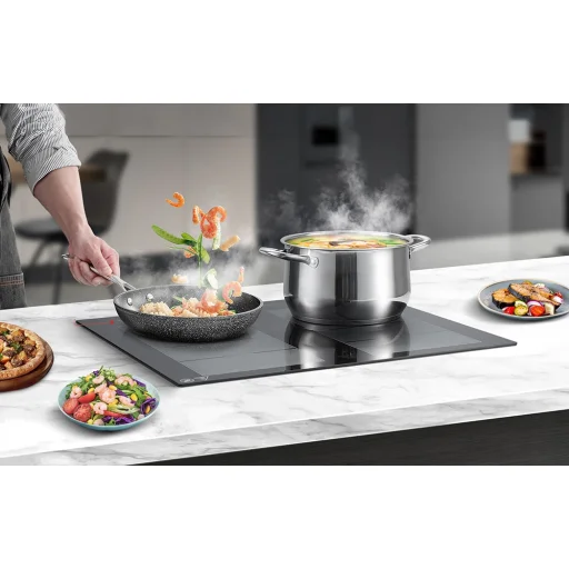 AMZCHEF CE-FS-I74S-FFDD10 vstavaná indukčná varná doska, 4-zónová, čierna - 2