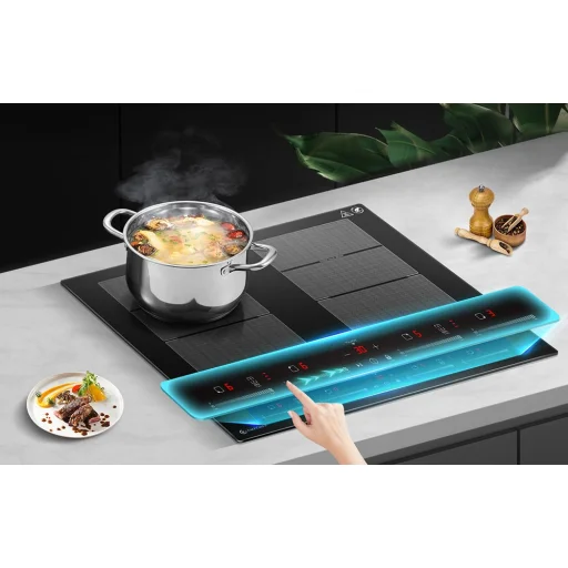 AMZCHEF CE-FS-I74S-FFDD10 beépíthető indukciós főzőlap, 4 zónás, fekete - 5