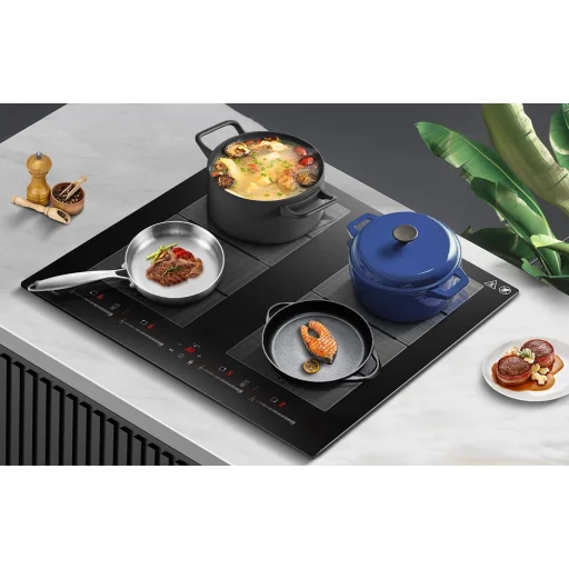 AMZCHEF CE-FS-I74S-FFDD10 vstavaná indukčná varná doska, 4-zónová, čierna - 4