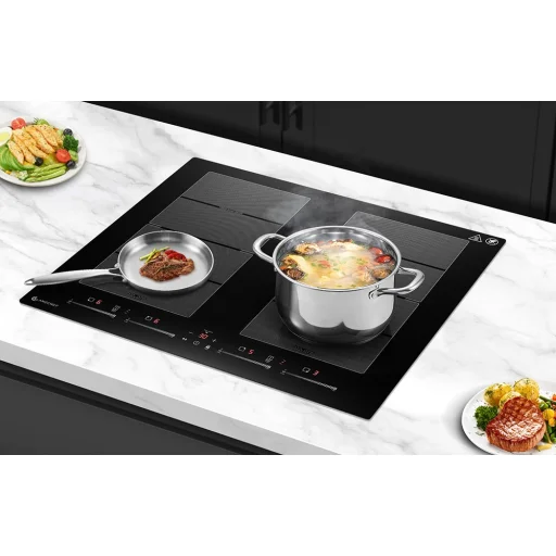AMZCHEF CE-FS-I74S-FFDD10 vstavaná indukčná varná doska, 4-zónová, čierna - 6