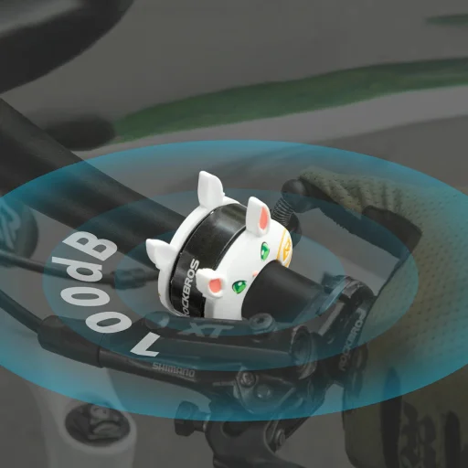 Rockbros 34001100 detský zvonček na bicykel so vzorom zajačika, biely - 3