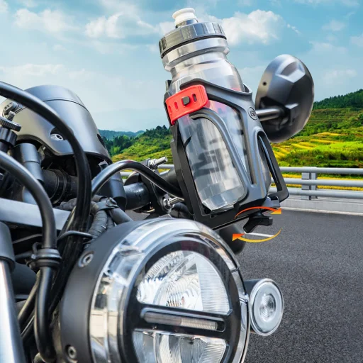 Rockbros 31210029 motocyklový držiak na fľašu čierno-červený - 5