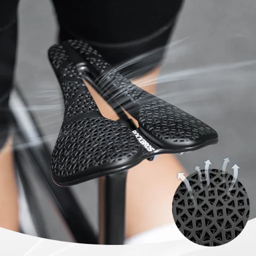 Rockbros LF0214 anatomické 3D vodoodolné sedlo na bicykel – čierne - 4
