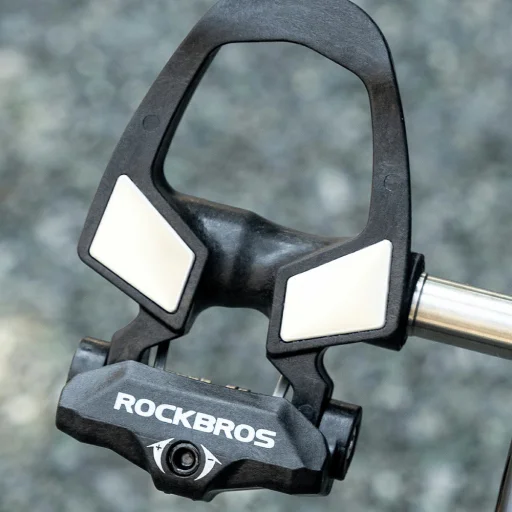 Rockbros RD9 SPD karbónovo-titánové cestné pedále so zarážkami, čierne - 2