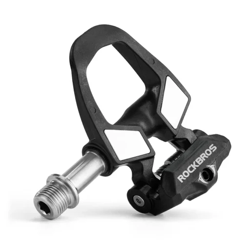 Rockbros RD9 SPD karbónovo-titánové cestné pedále so zarážkami, čierne - 3