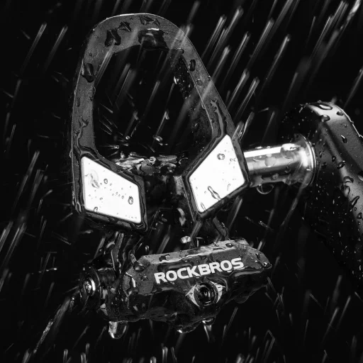 Rockbros RD9 SPD karbónovo-titánové cestné pedále so zarážkami, čierne - 11