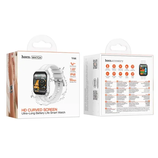 Hoco Y44 smart hodinky s 1,83-palcovým displejom, funkciou volania, strieborné - 5