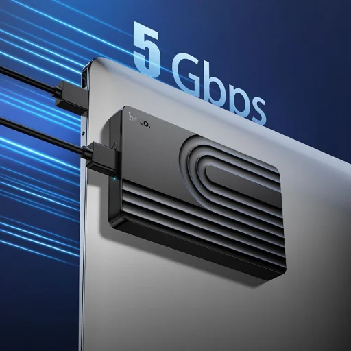 Hoco HB55 2,5-palcový SATA externý box pre pevný disk a SSD, čierny - 5