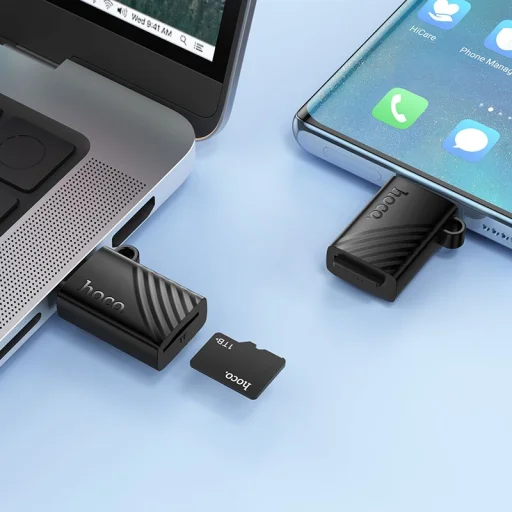 Hoco HB53 USB-C TF čítačka pamäťových kariet, čierna - 7