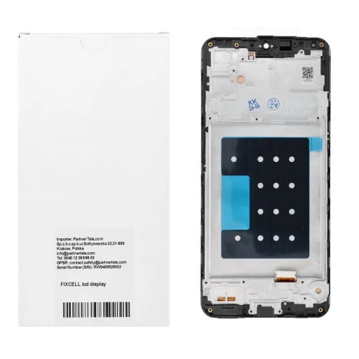 REWA OLED kijelzőmodul Samsung A16 4G-hez kerettel, fekete - 4