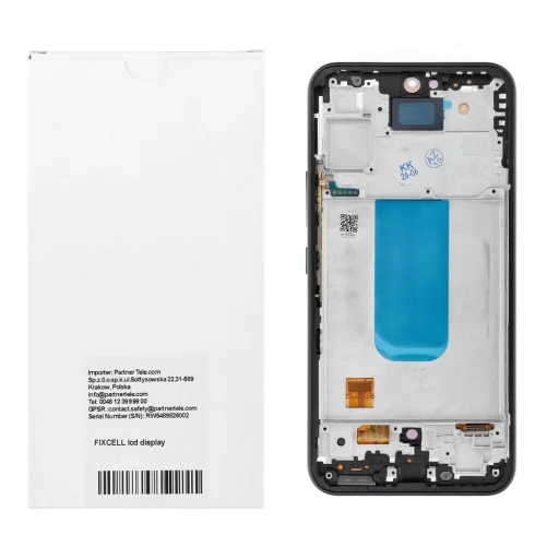 REWA OLED kijelzőmodul Samsung A54 5G készülékhez kerettel, fekete - 4
