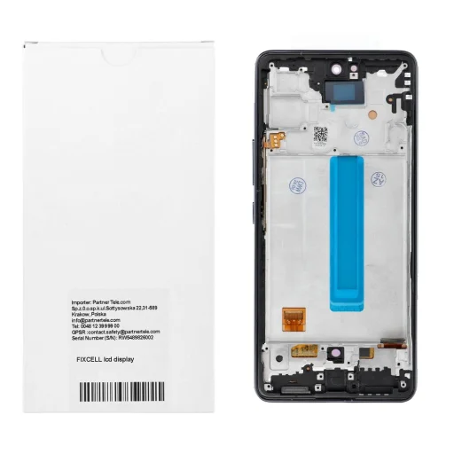 REWA OLED kijelzőmodul Samsung A53 5G készülékhez, fekete, kerettel - 4