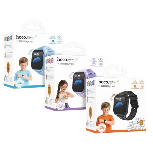 Detské inteligentné hodinky Hoco Y108 1,69-palcové s 4G GPS a funkciou volania, modré - 6