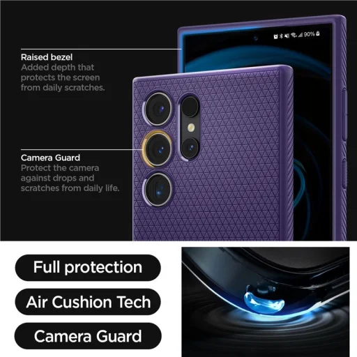 Spigen Liquid Air TPU puzdro pre Samsung Galaxy S24 Ultra, tmavofialové - 3