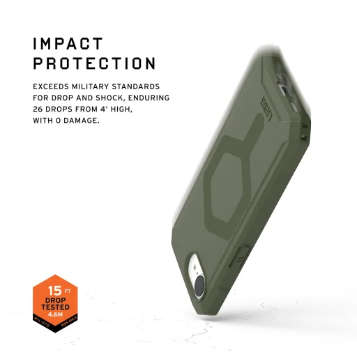 UAG Essential Armor MagSafe puzdro pre iPhone 17e/16e, olivovozelené - 17