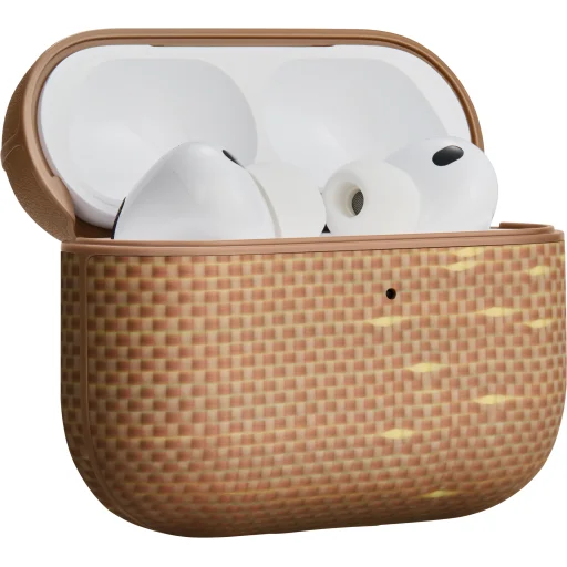 Pitaka Aramid Fiber magnetické puzdro pre AirPods Pro 3, zlatá žiara - 1