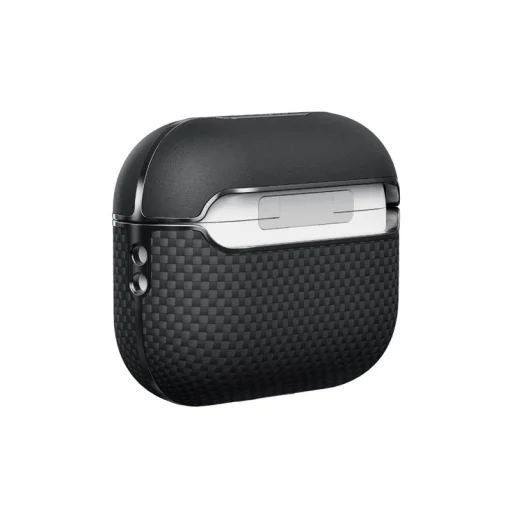 Pitaka magnetické puzdro z aramidových vlákien pre AirPods Pro2, čierna/sivá - 2