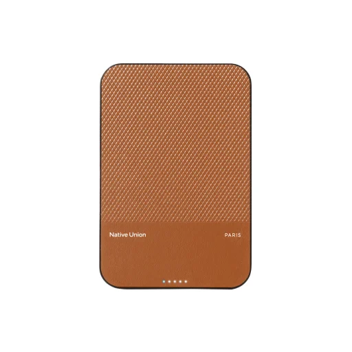 Native Union (Re)Classic Qi2 magnetická externá batéria 5000 mAh – hnedá - 1