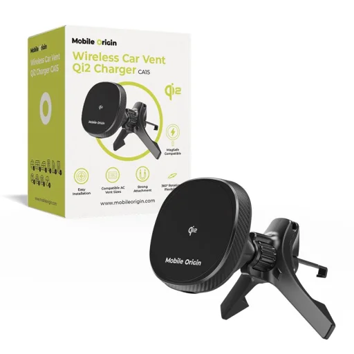 Mobile Origin CA15 Qi2 bezdrôtová nabíjačka do mriežky ventilácie, čierna - 1