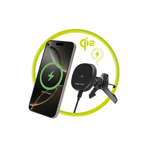 Mobile Origin CA15 Qi2 bezdrôtová nabíjačka do mriežky ventilácie, čierna - 5