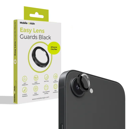 Mobile Origin Easy Lens Guard ochrana objektívu čierna iPhone 17e/16e - 1
