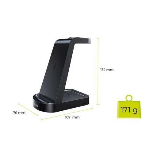 Mobile Origin PW13 3 v 1 bezdrôtová nabíjacia stanica pre zariadenia Samsung, čierna - 5