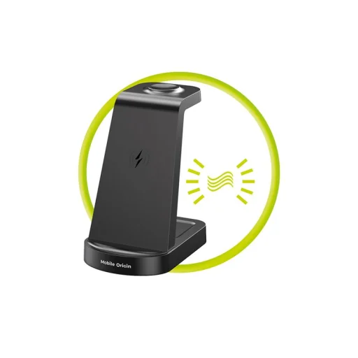 Mobile Origin PW13 3 v 1 bezdrôtová nabíjacia stanica pre zariadenia Samsung, čierna - 3