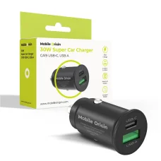 Mobile Origin CA19 30W rýchlonabíjačka do auta s USB-C a USB-A portom, čierna